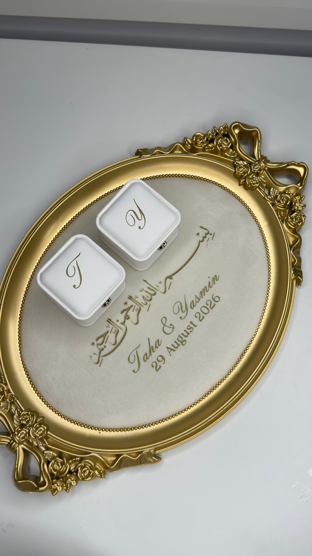 Vintage gold ring tray